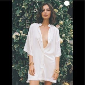 Johansen Soleil Heavenly Silk Shirt Dress Size S NWT